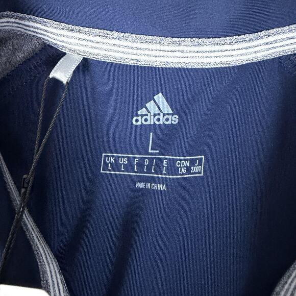 Adidas Polo Shirt Womens Large Navy Ultimate Heather UPF 50 Ritz Carlton - Picture 4 of 11